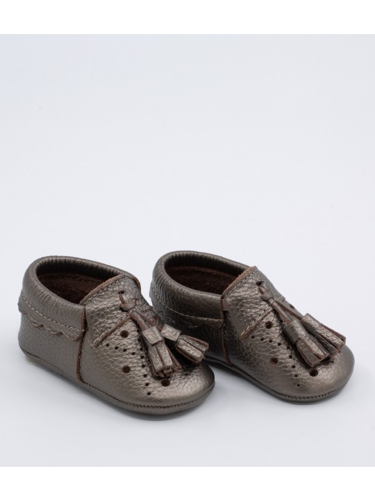 Royal Serisi Bronz Bebek Makosen Ayakkabı