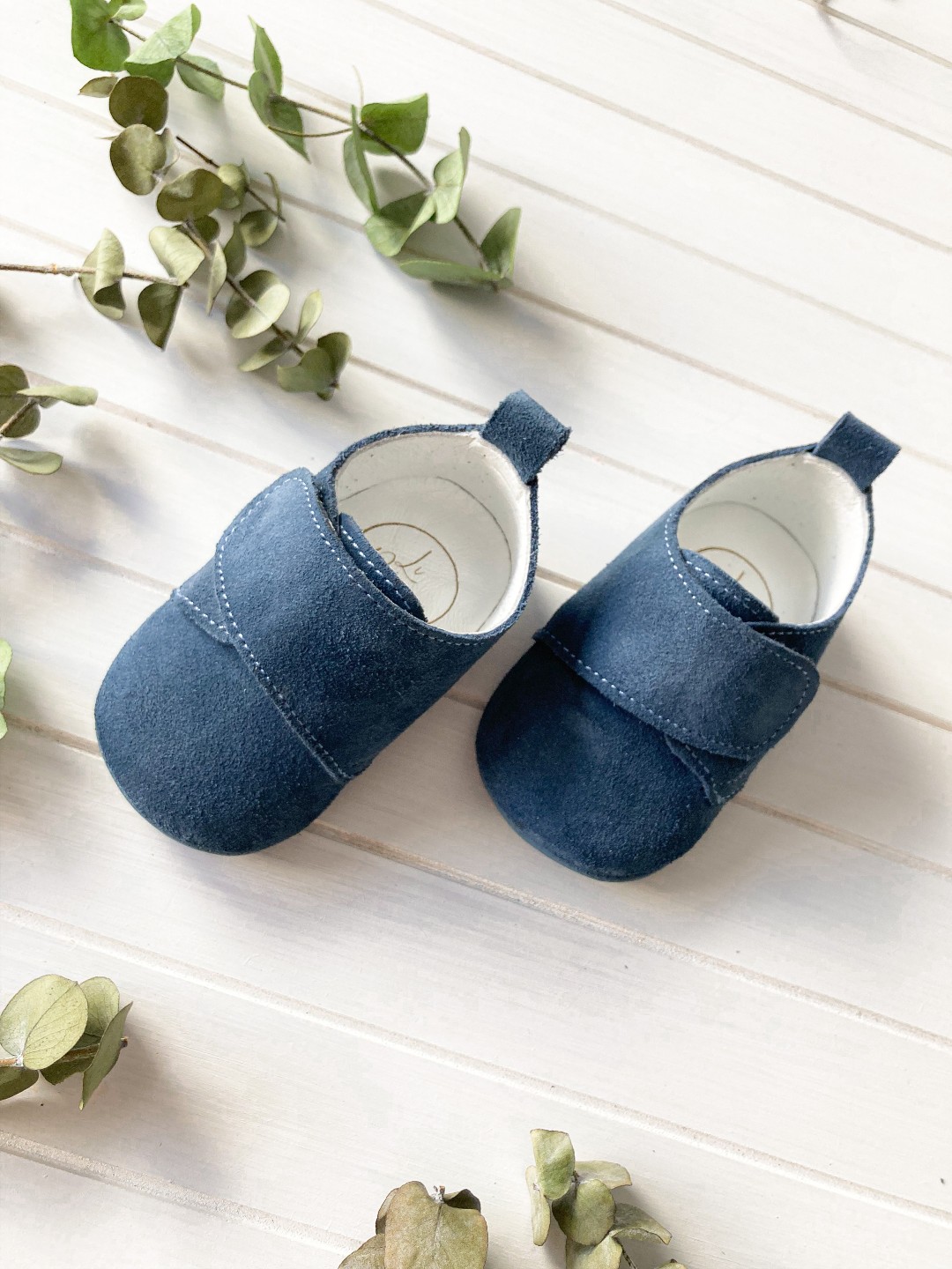 İndigo Mavisi Cırt Cırtlı Süet Bebek Ayakkabısı
