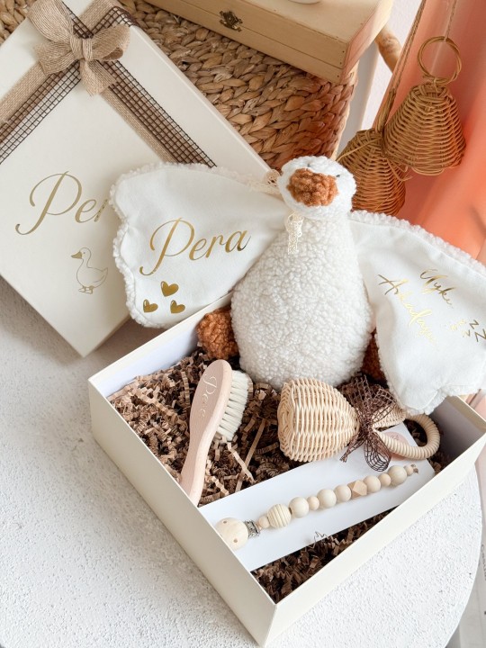 Kaz Uyku Arkadaşı İsimli Bebek Hediye Seti