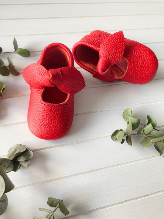 Luz Serisi Kırmızı Bebek Makosen Ayakkabı