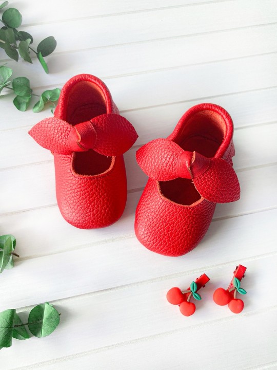 Luz Serisi Kırmızı Bebek Makosen Ayakkabı