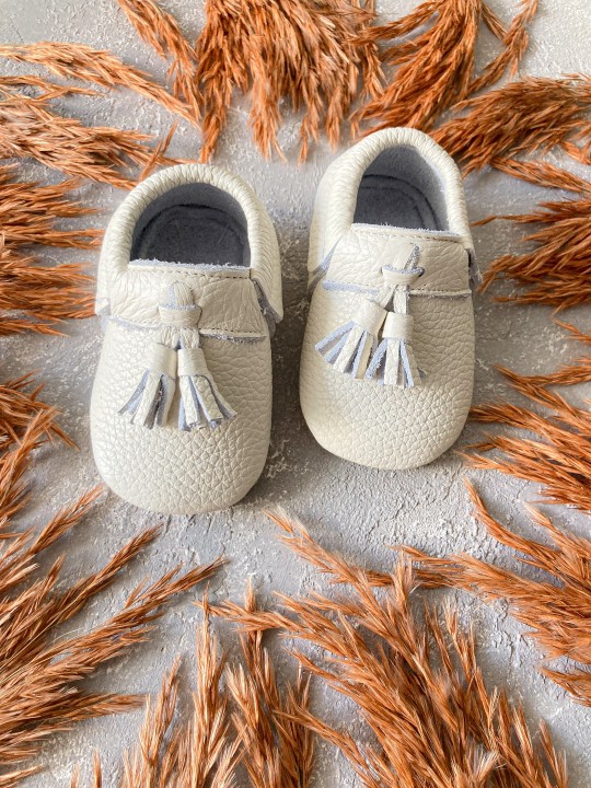 Hakiki Deri Beyaz Bony Bebek İlk Adım Ayakkabısı