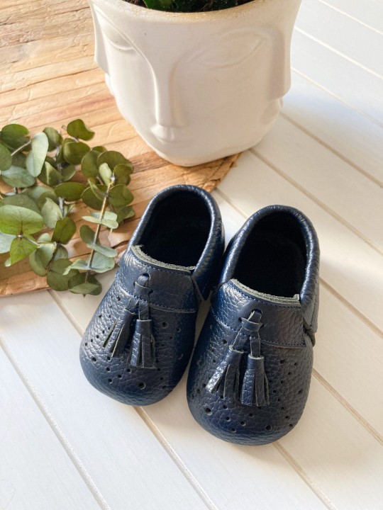 Royal Serisi Lacivert Bebek Makosen Ayakkabı
