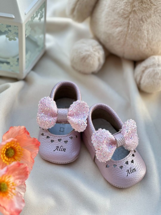 Lila Taşlı Lila Shine İsimli Bebek Ayakkabısı