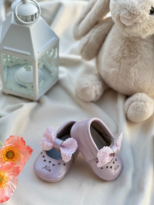 Lila Taşlı Lila Shine İsimli Bebek Ayakkabısı