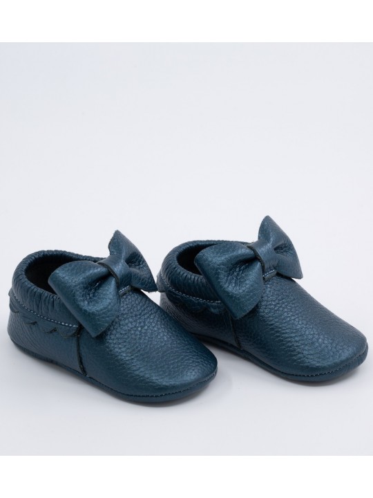 Pody Serisi Sedefli Mavi Bebek Makosen Ayakkabı