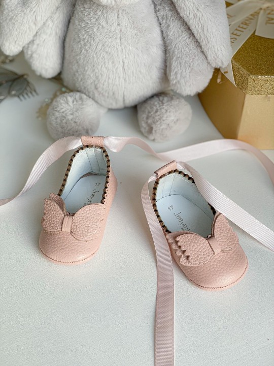 Pembe Pessa Kurdeleli Bebek Ayakkabısı