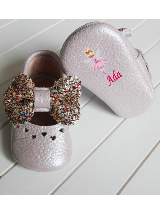 Hakiki Deri Lila Shine İsimli Bebek Ayakkabısı