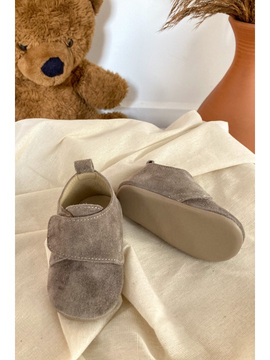 Vizon Süet Cırt Cırtlı Bebek  Ayakkabısı
