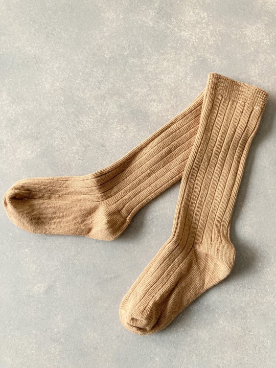 Dikişsiz Dizaltı Bebek Çorabı - Vizon