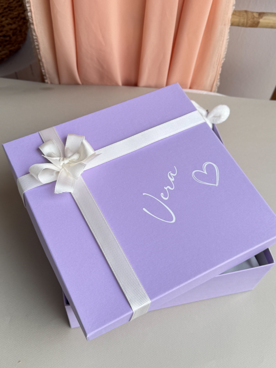 Lila Taşlı Beyaz Shine Zıbınlı Bebek Hediye Seti