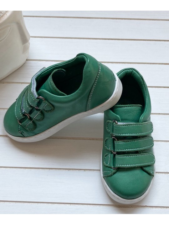 Cırt Cırtlı Deri Spor Ayakkabı - Yeşil